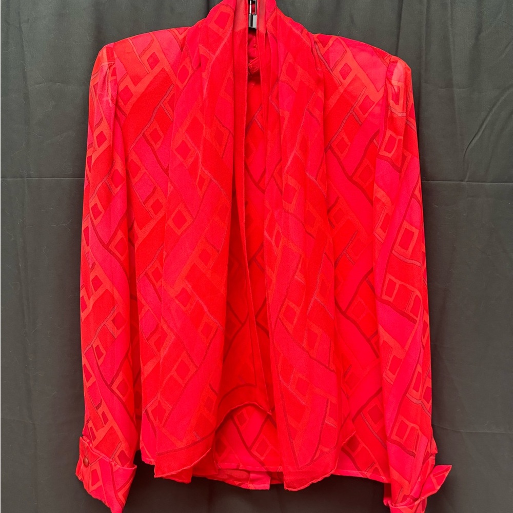Vintage Carlisle silk shirt with scarf